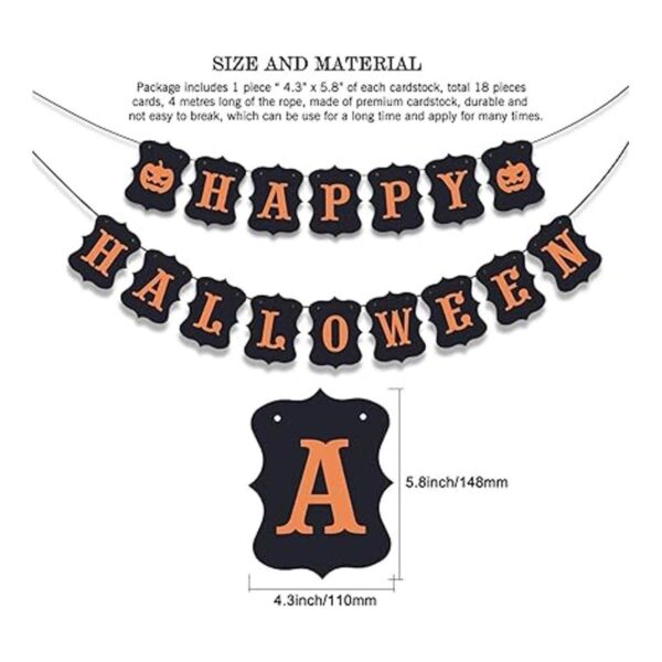 ERKOON Cartel de feliz Halloween con cartel de calabaza