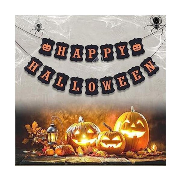 ERKOON Cartel de feliz Halloween con cartel de calabaza