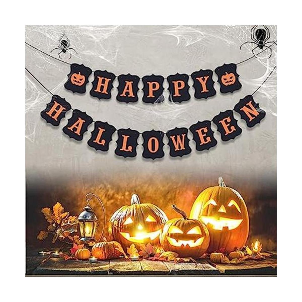 ERKOON Cartel de feliz Halloween con cartel de calabaza