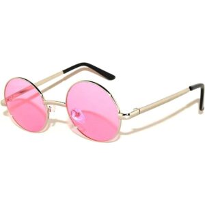 Gafas de sol de metal redondas con diseño retro y espejo_1