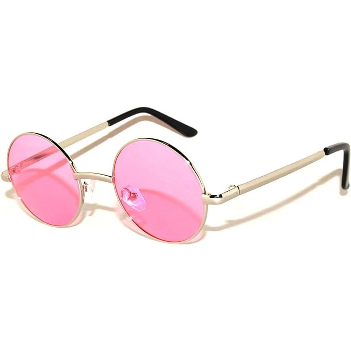 Gafas de sol de metal redondas con diseño retro y espejo