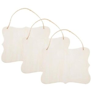Janou 3 letreros de madera sin terminar para colgar en