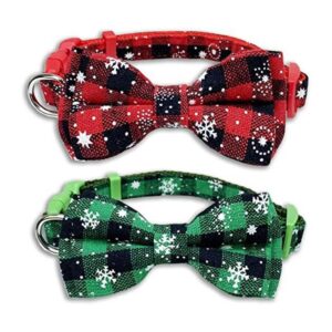 Collar de perro de Navidad con pajarita collar de copo de