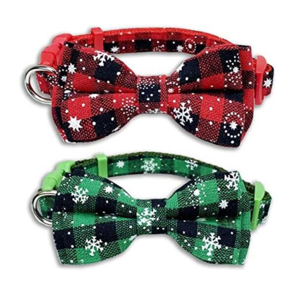 Collar de perro de Navidad con pajarita collar de copo de