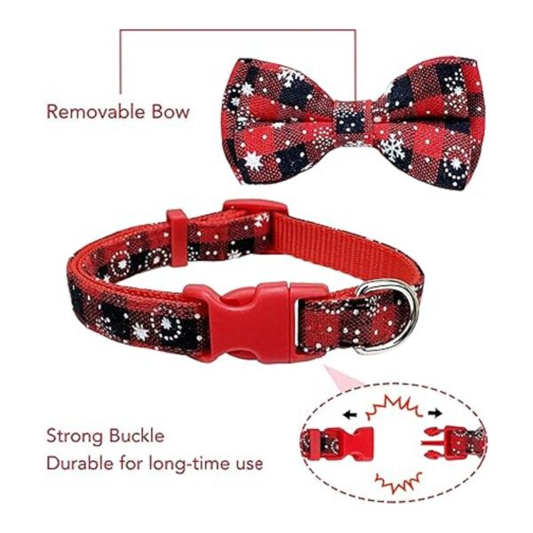 Collar de perro de Navidad con pajarita collar de copo de