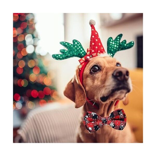Collar de perro de Navidad con pajarita collar de copo de