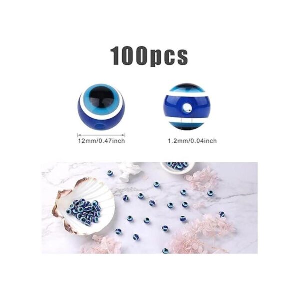 SAVITA 100 cuentas azules de mal de ojo ocular cuentas_2
