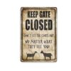 Funny Keep Gate cerrado cabra estilo vintage metal signo_1