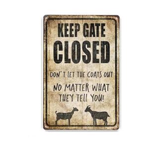 Funny Keep Gate cerrado cabra estilo vintage metal signo_1