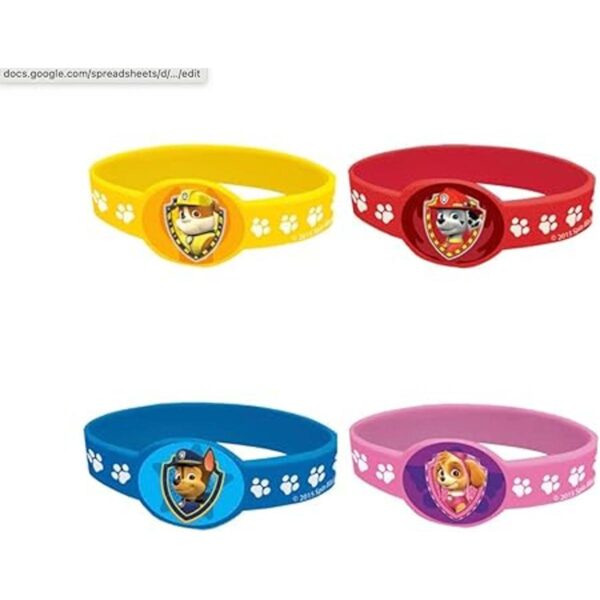 Artículos para fiesta de cumpleaños Paw Patrol Pulseras_2