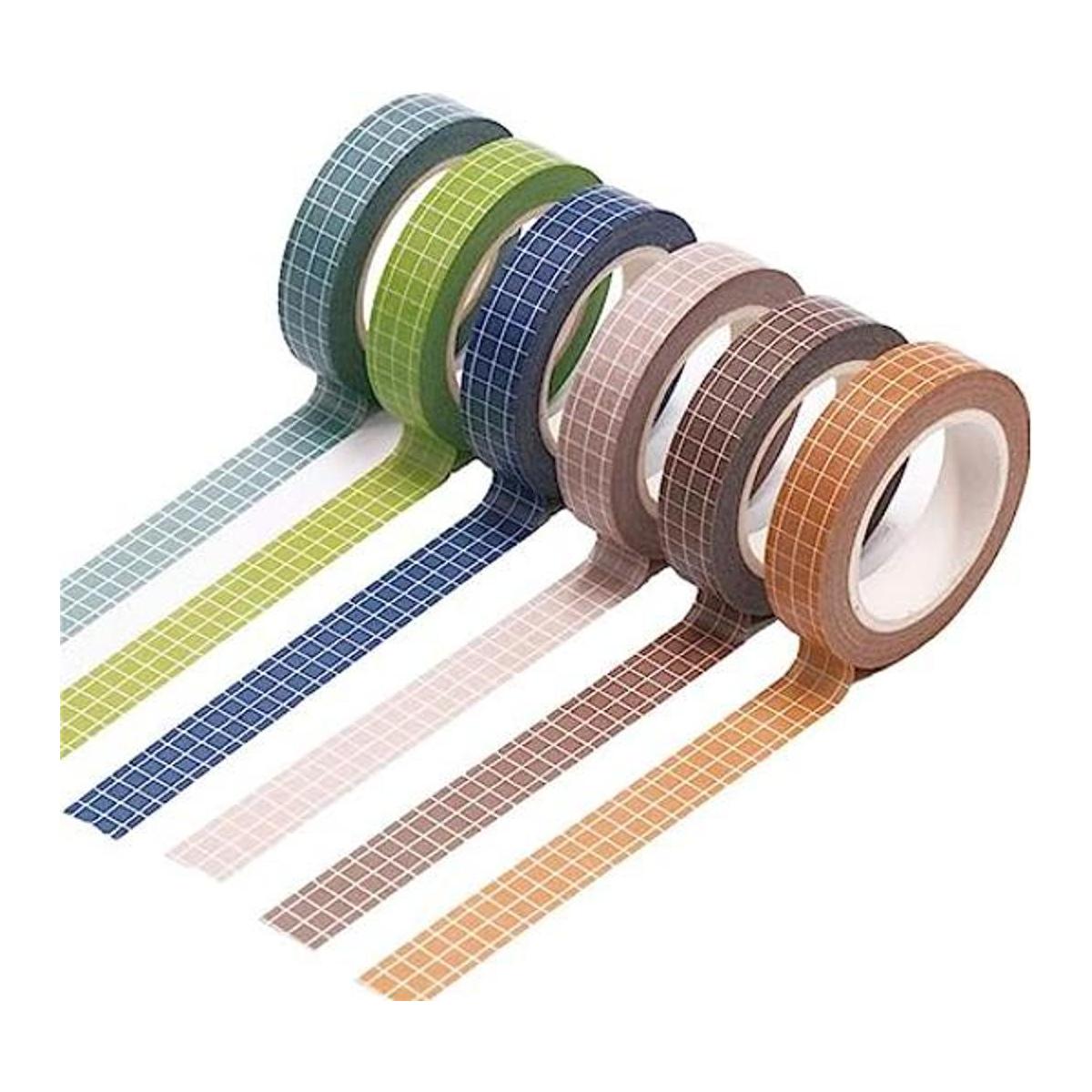 Juego de 6 rollos de cinta adhesiva de 0.394 in de ancho