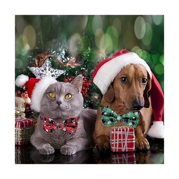 Collar de perro de Navidad con pajarita collar de copo de