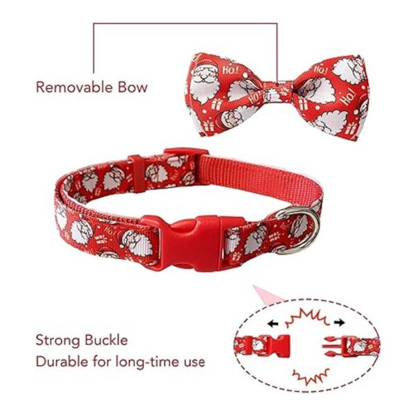 Collar de Navidad para perro con corbatín paquete de 2