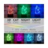 Lámpara 3D con forma de gato luces nocturnas para niños_3