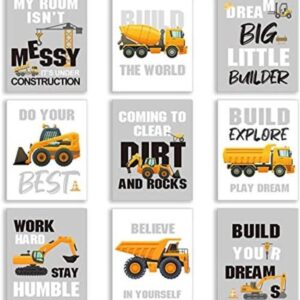 Juego de 9 camiones de construcción frase inspiradora