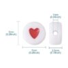 Pandahall 200 cuentas de corazón de acrílico blanco y_3