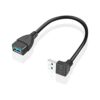 URWOOW 2 Pack SuperSpeed USB 3.0 de ángulo macho a hembra