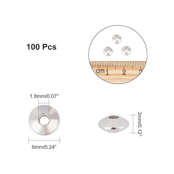 NBEADS 100 piezas de cuentas espaciadoras de metal de_2