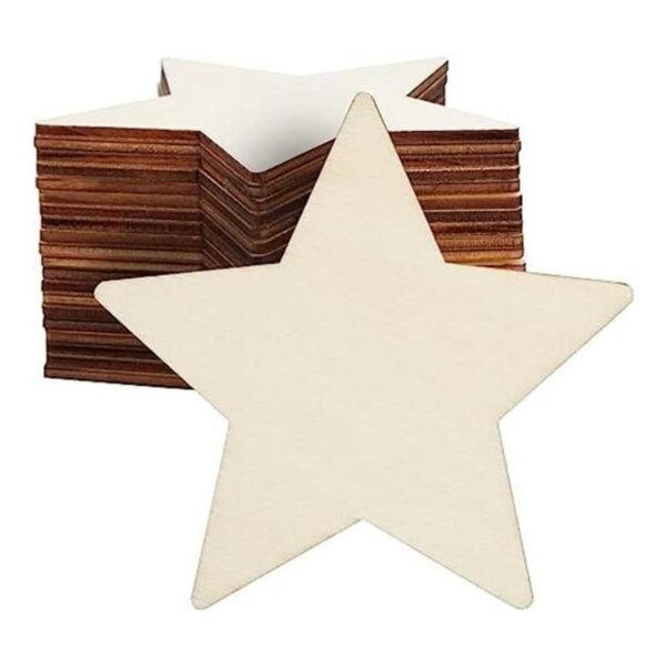 Paquete de 24 estrellas de madera para manualidades_1