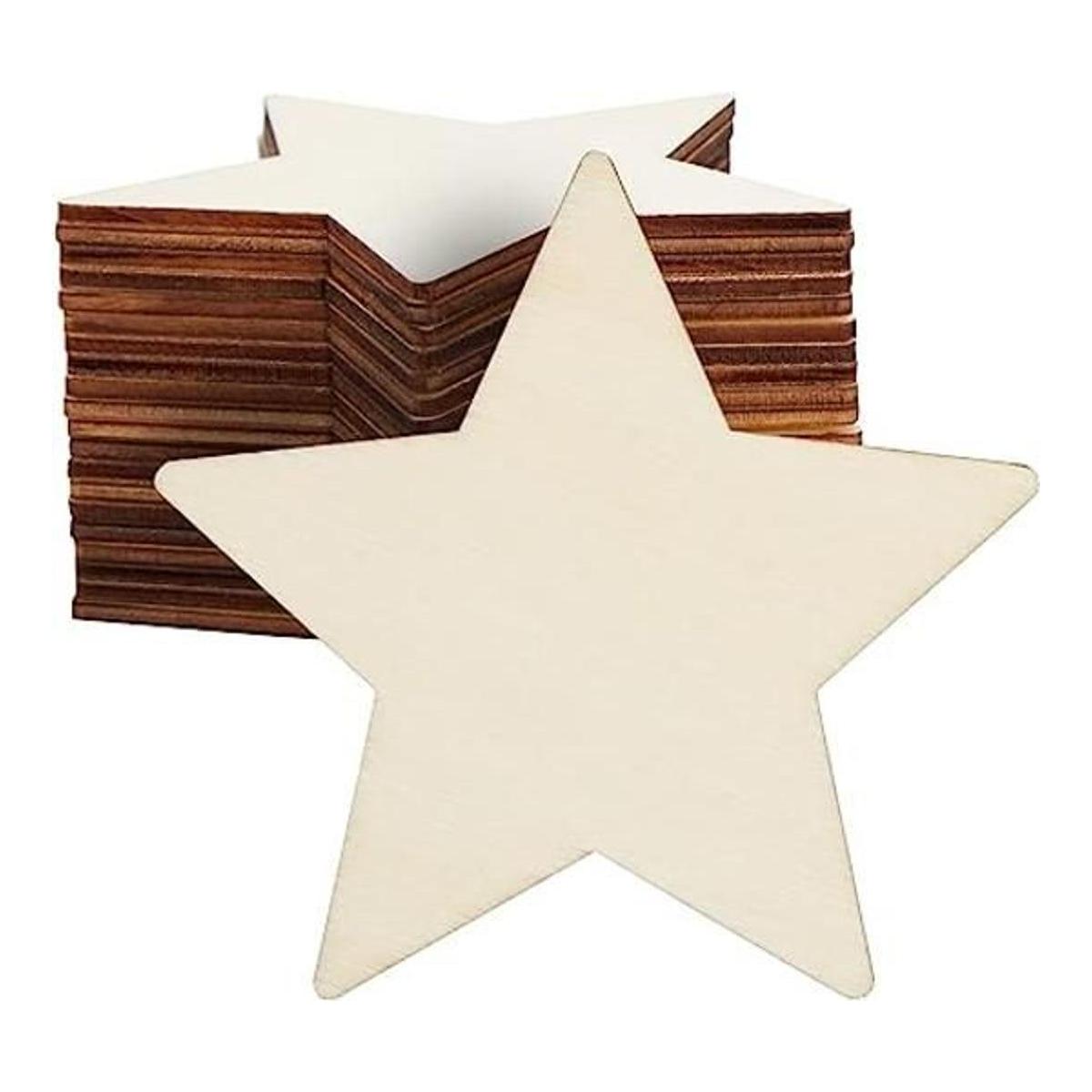 Paquete de 24 estrellas de madera para manualidades