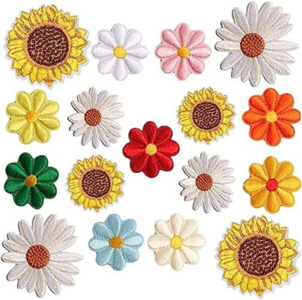 17 parches de flores de margaritas de girasol parches_1