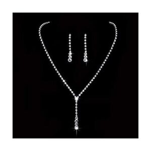Jakawin Juego de collar de novia de plata para novia_1