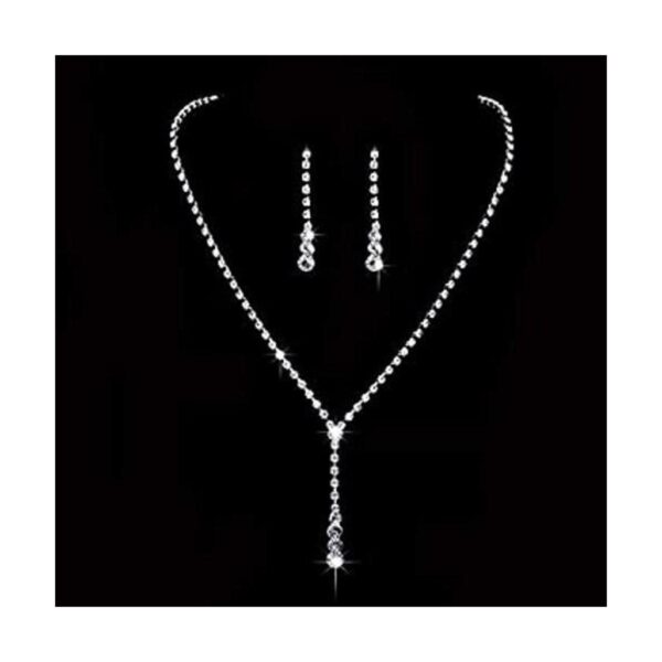 Jakawin Juego de collar de novia de plata para novia_1
