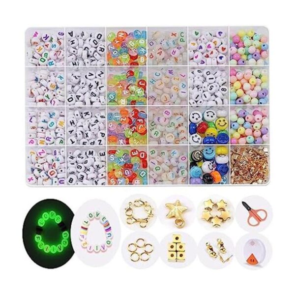 FZIIVQU Juego de 1260 cuentas del alfabeto para hacer