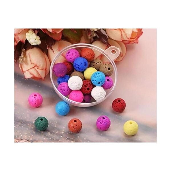 Tupalizy 60 cuentas de piedra de lava para pulseras_2