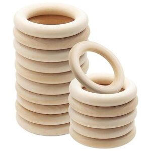 Uenhoy 15 anillos de madera natural de 2.362 in anillos