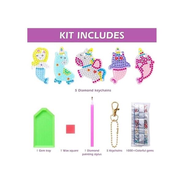 Kit de llavero de pintura de diamantes de gema
