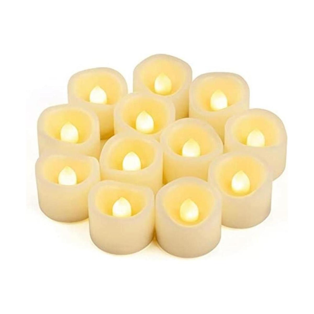 12 velas LED sin llama parpadeantes velas votivas