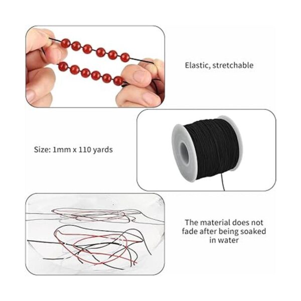 TONIFUL Cuerda elástica negra de 0.039 in x 110 yardas_3