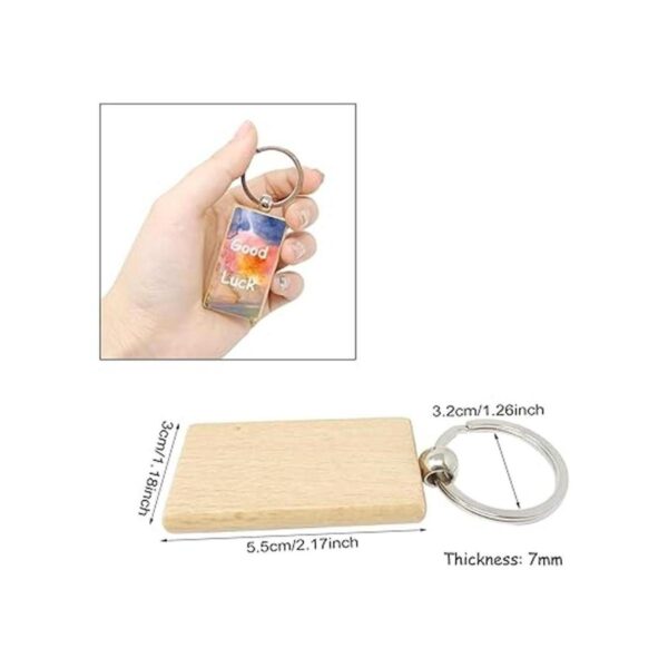 HONBAY 6 llaveros de madera en blanco para manualidades de