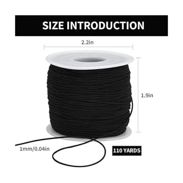 TONIFUL Cuerda elástica negra de 0.039 in x 110 yardas_2