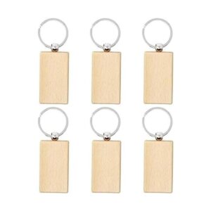 HONBAY 6 llaveros de madera en blanco para manualidades de