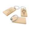 HONBAY 6 llaveros de madera en blanco para manualidades de