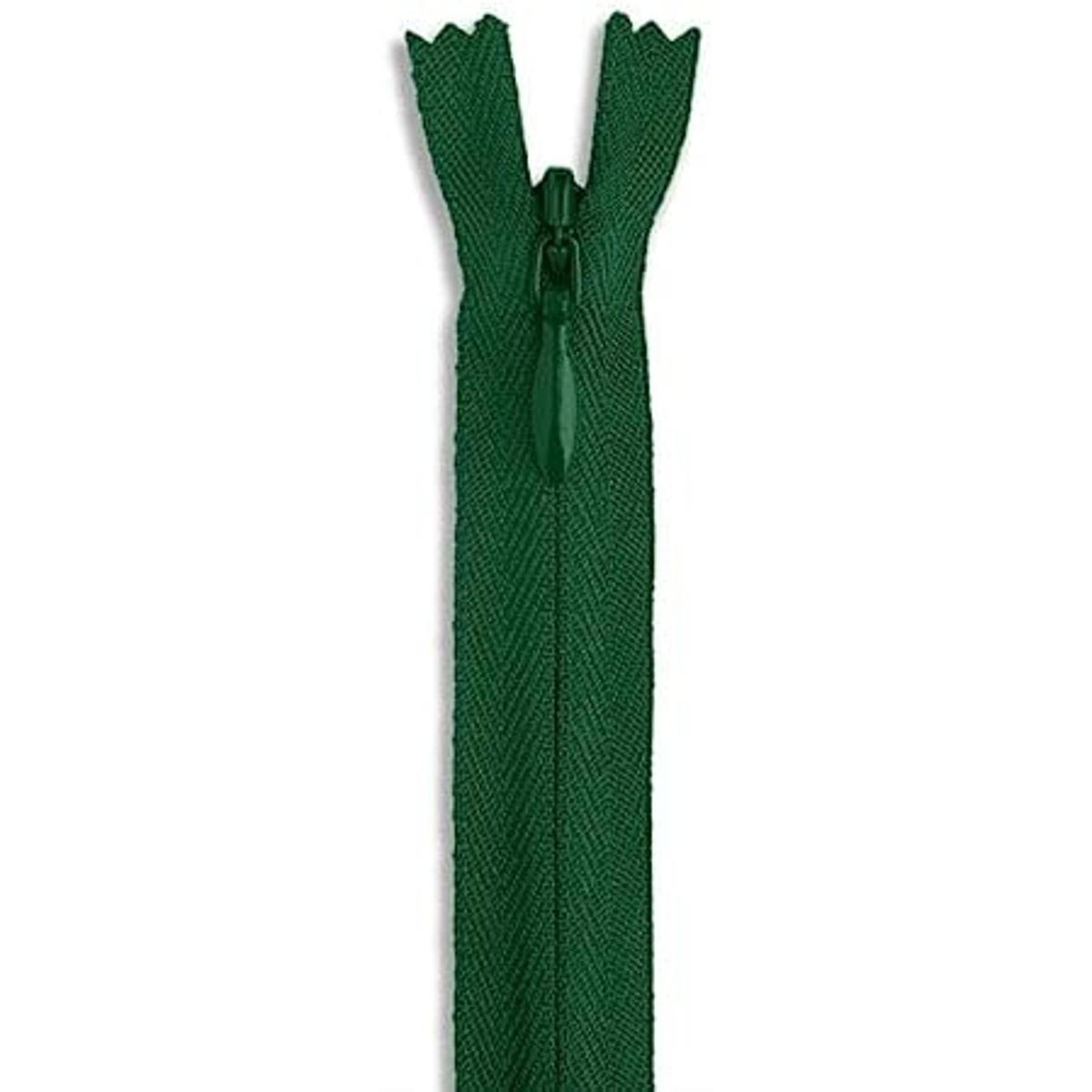 Cremallera verde de 22 pulgadas cremallera invisible