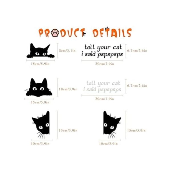 6 calcomanías divertidas para automóvil de gato con texto_2
