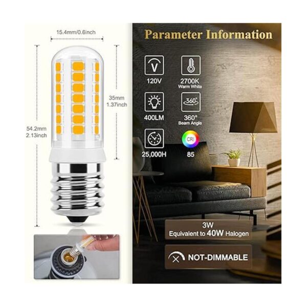 DiCUNO Bombilla LED E17 para debajo del microondas 2700_3