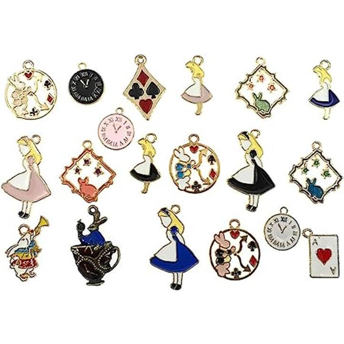 Kinteshun Dijes esmaltados de Alicia reloj de conejo