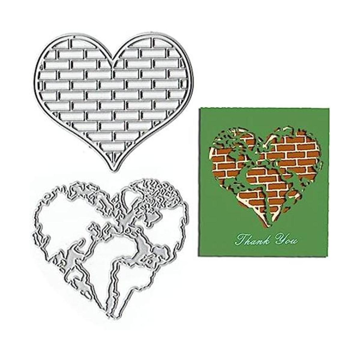 Estivaux 2 troqueles de corte de marco de corazones para