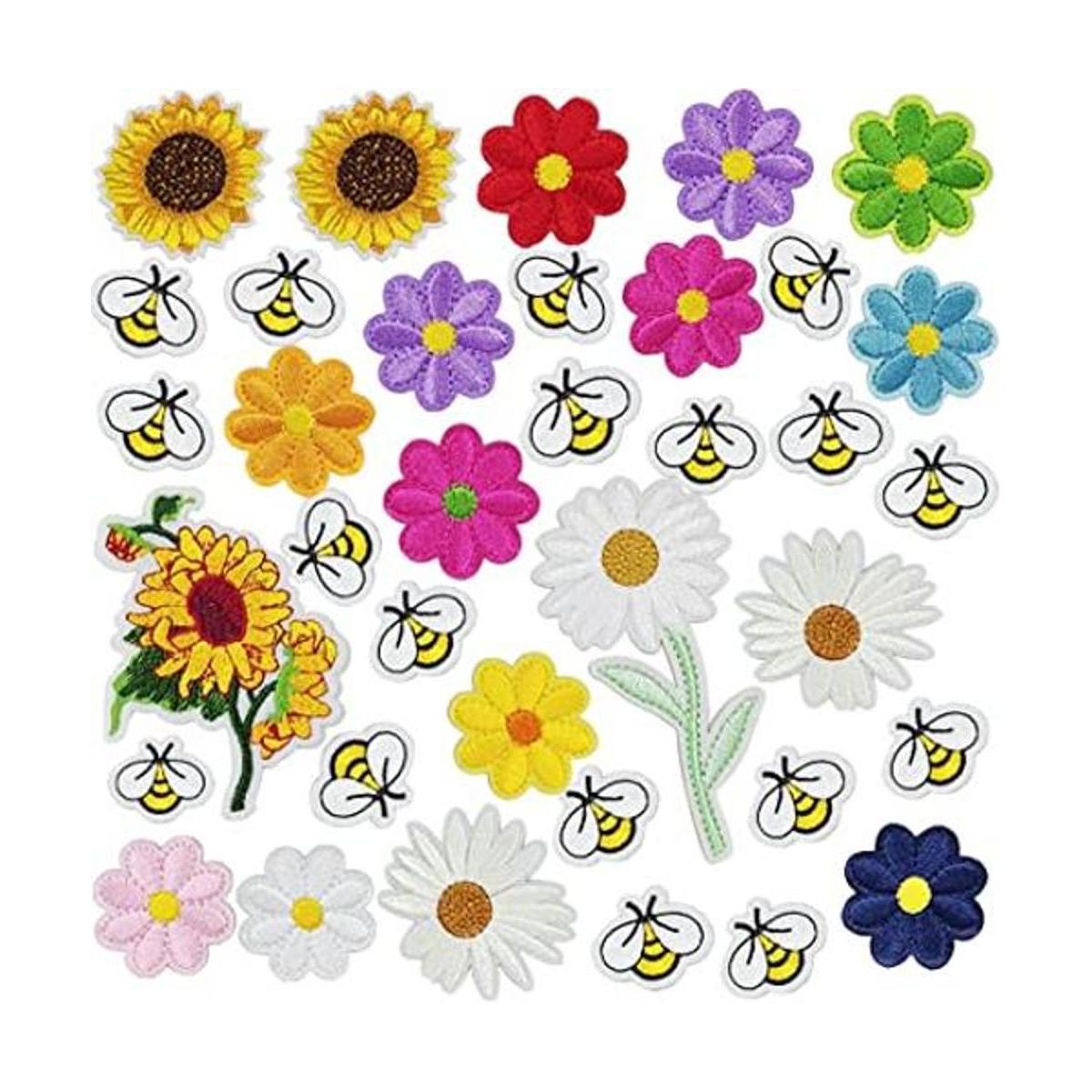 Parches bordados para planchar de abejas 36 piezas