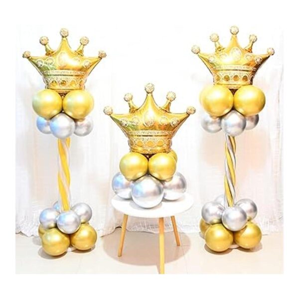 6 globos de aluminio de corona dorada decoración de_3