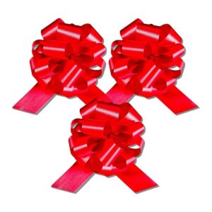 InstaBows Paquete de 3 lazos rojos para envolver regalos y_1