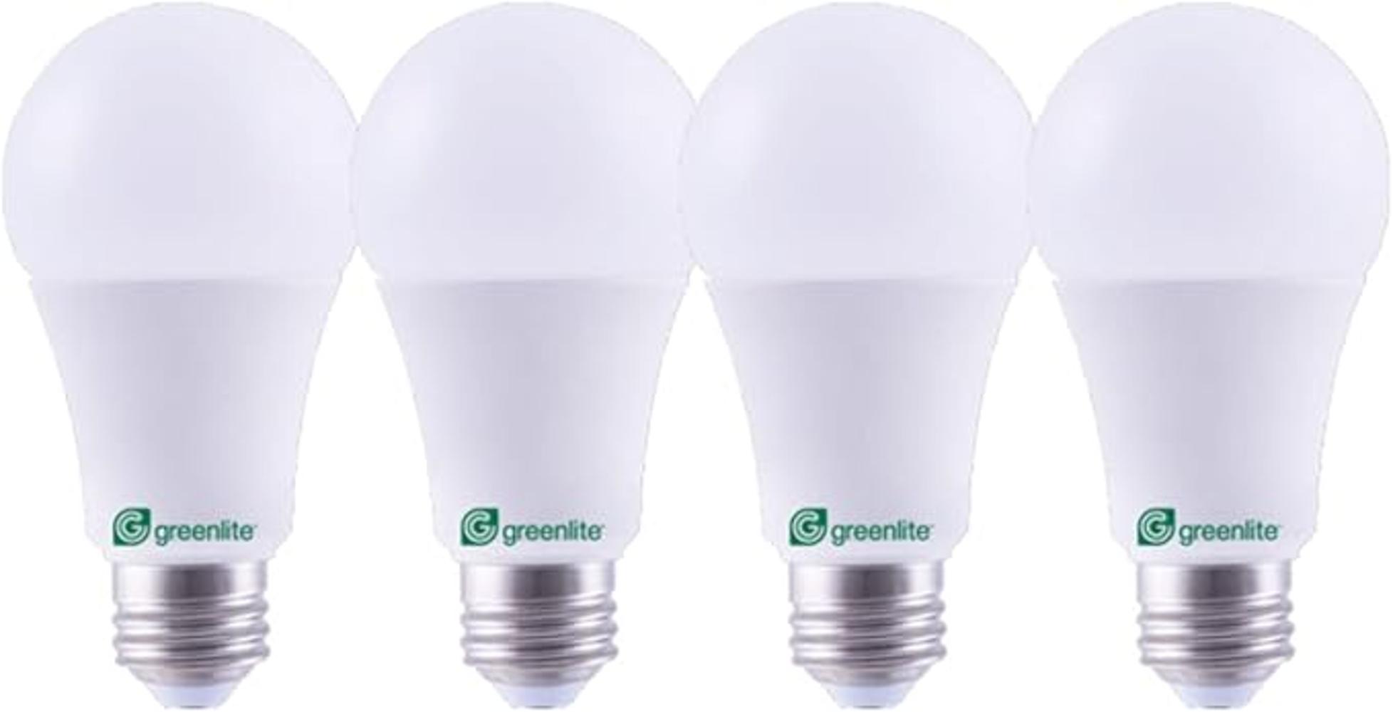Greenlite Paquete de 4 bombillas LED de 9 W equivalente a