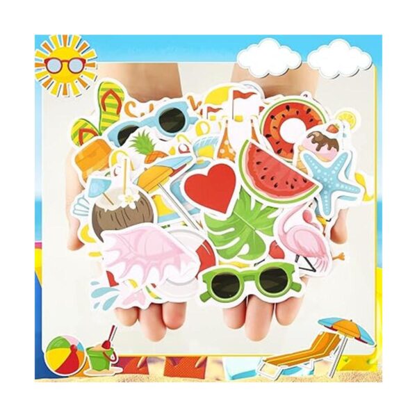 100 piezas de papel con temática de verano troquelado de