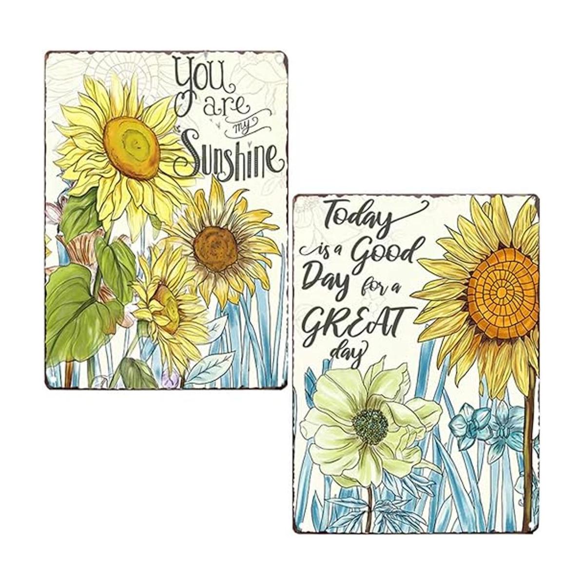 PXIYOU Cartel de chapa con diseño de girasol estilo