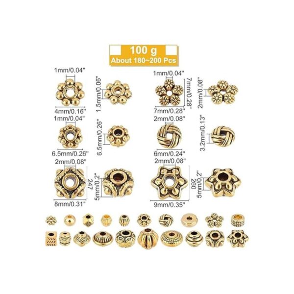 NBEADS Alrededor de 3.53 oz de cuentas espaciadoras de_5