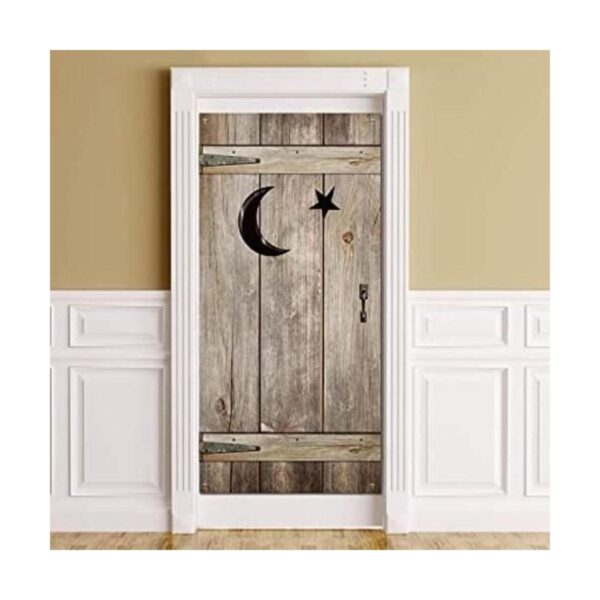 Outhouse Decoración vintage para puerta de granero telón_1